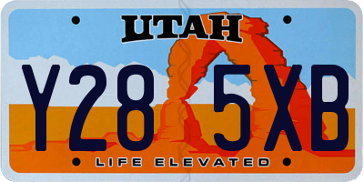 UT license plate Y285XB