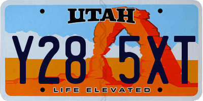 UT license plate Y285XT