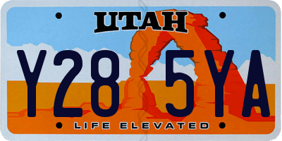 UT license plate Y285YA