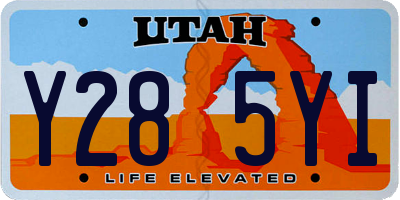 UT license plate Y285YI