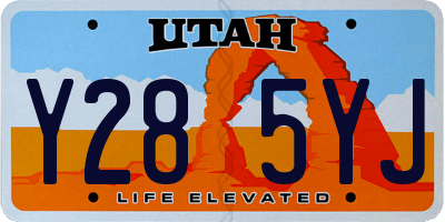 UT license plate Y285YJ