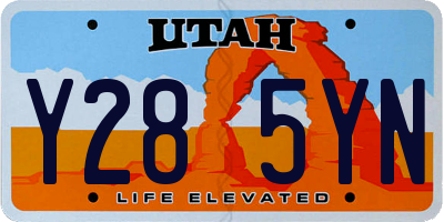 UT license plate Y285YN