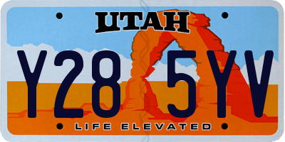 UT license plate Y285YV