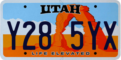 UT license plate Y285YX