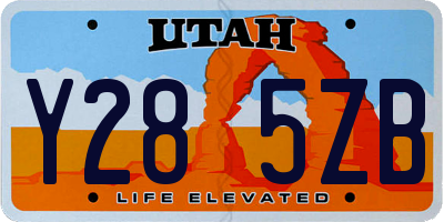 UT license plate Y285ZB
