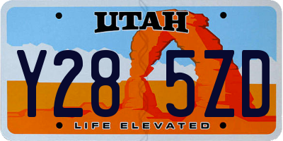 UT license plate Y285ZD