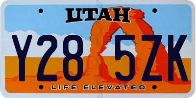 UT license plate Y285ZK