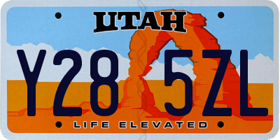 UT license plate Y285ZL