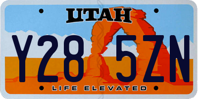 UT license plate Y285ZN