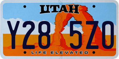 UT license plate Y285ZO