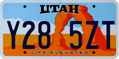 UT license plate Y285ZT