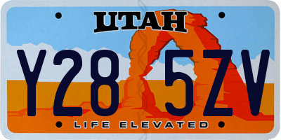 UT license plate Y285ZV