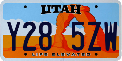 UT license plate Y285ZW