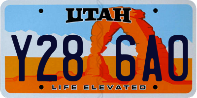 UT license plate Y286AO