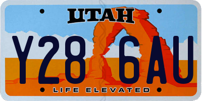 UT license plate Y286AU