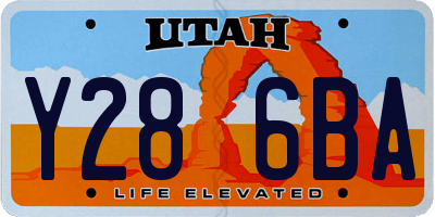 UT license plate Y286BA