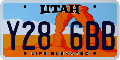 UT license plate Y286BB