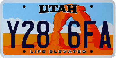 UT license plate Y286FA