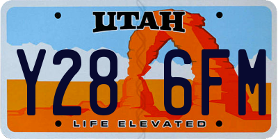 UT license plate Y286FM