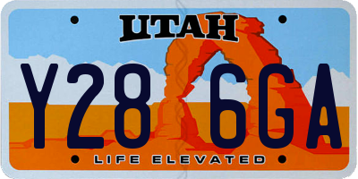 UT license plate Y286GA