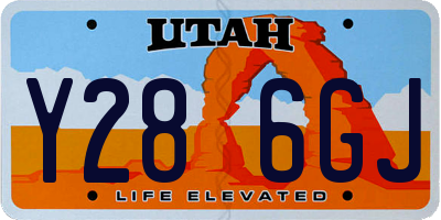 UT license plate Y286GJ
