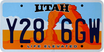 UT license plate Y286GW
