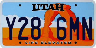 UT license plate Y286MN