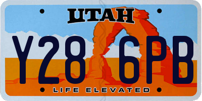 UT license plate Y286PB