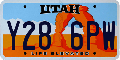 UT license plate Y286PW