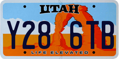 UT license plate Y286TB
