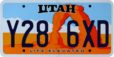 UT license plate Y286XD