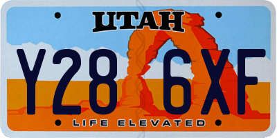 UT license plate Y286XF