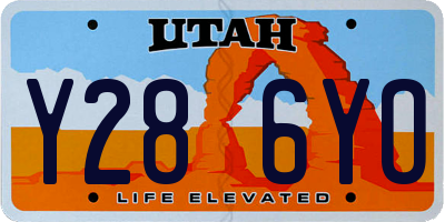UT license plate Y286YO