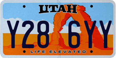 UT license plate Y286YY
