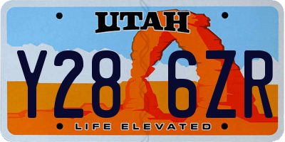 UT license plate Y286ZR