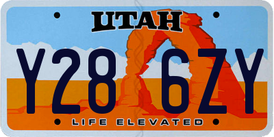 UT license plate Y286ZY