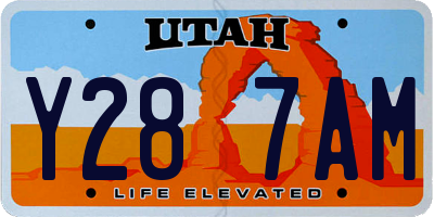 UT license plate Y287AM