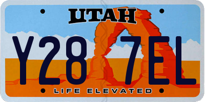 UT license plate Y287EL