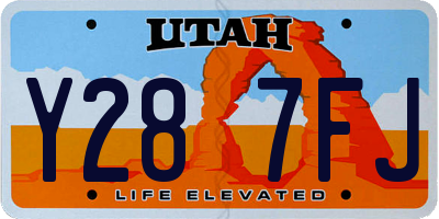 UT license plate Y287FJ