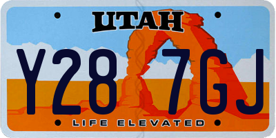 UT license plate Y287GJ