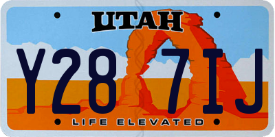 UT license plate Y287IJ