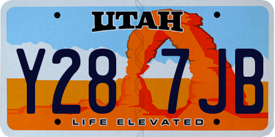 UT license plate Y287JB