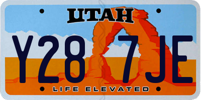 UT license plate Y287JE