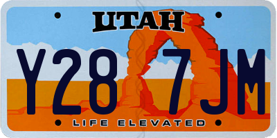 UT license plate Y287JM