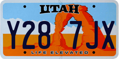 UT license plate Y287JX