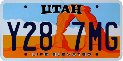 UT license plate Y287MG