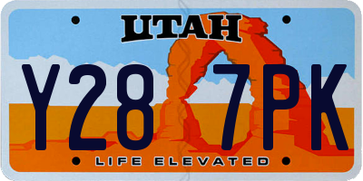 UT license plate Y287PK