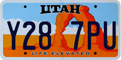 UT license plate Y287PU