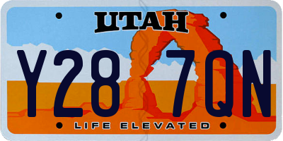 UT license plate Y287QN