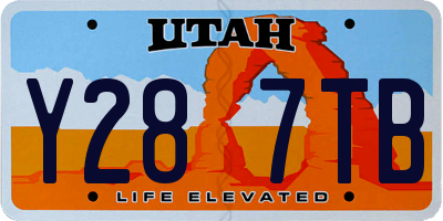 UT license plate Y287TB